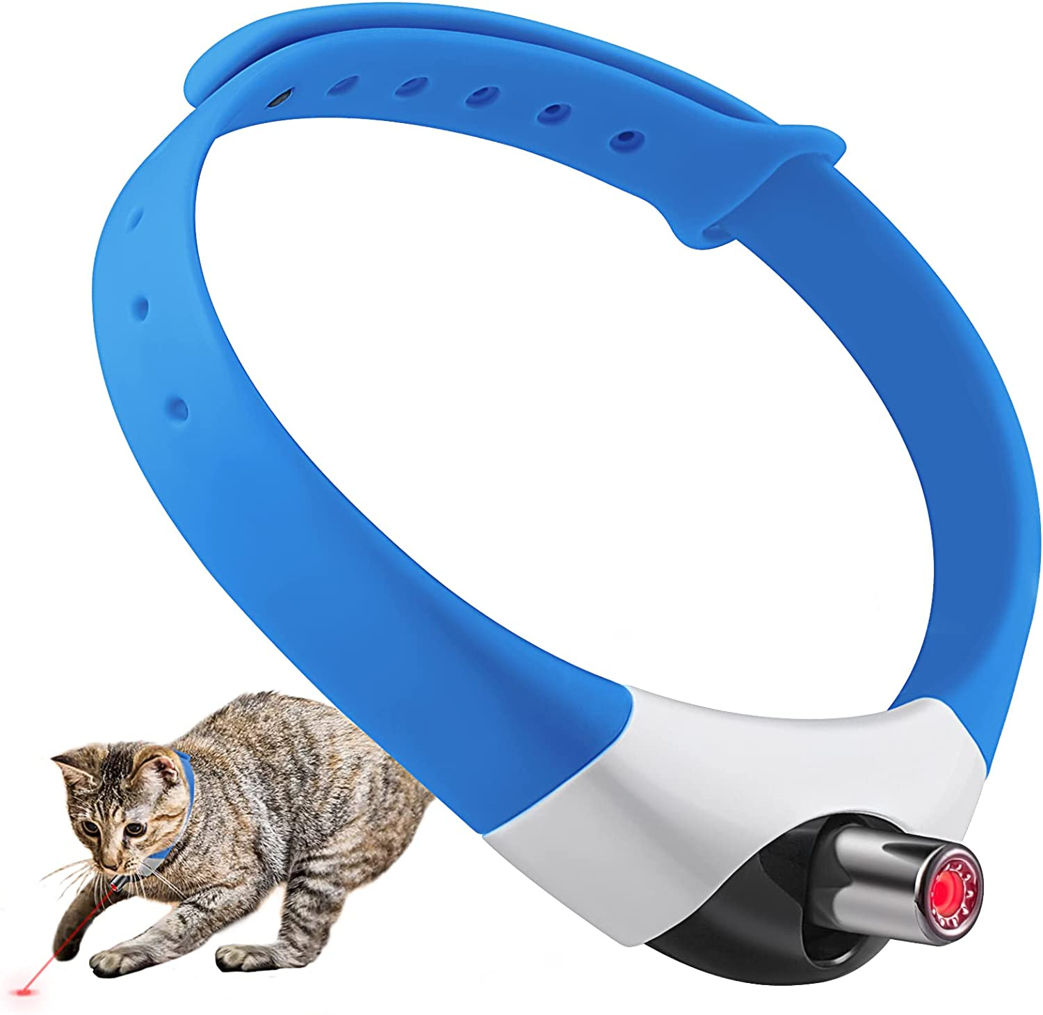 Wearable Automatic Cat Toys Smart Amusing Led Lights Electric Laser Collar For Kitten Interactive Cat Toys