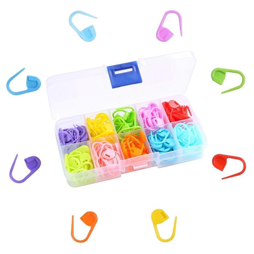 120PC Mix Color Knitting Stitch Counter Crochet Locking Stitch Markers Set With Box