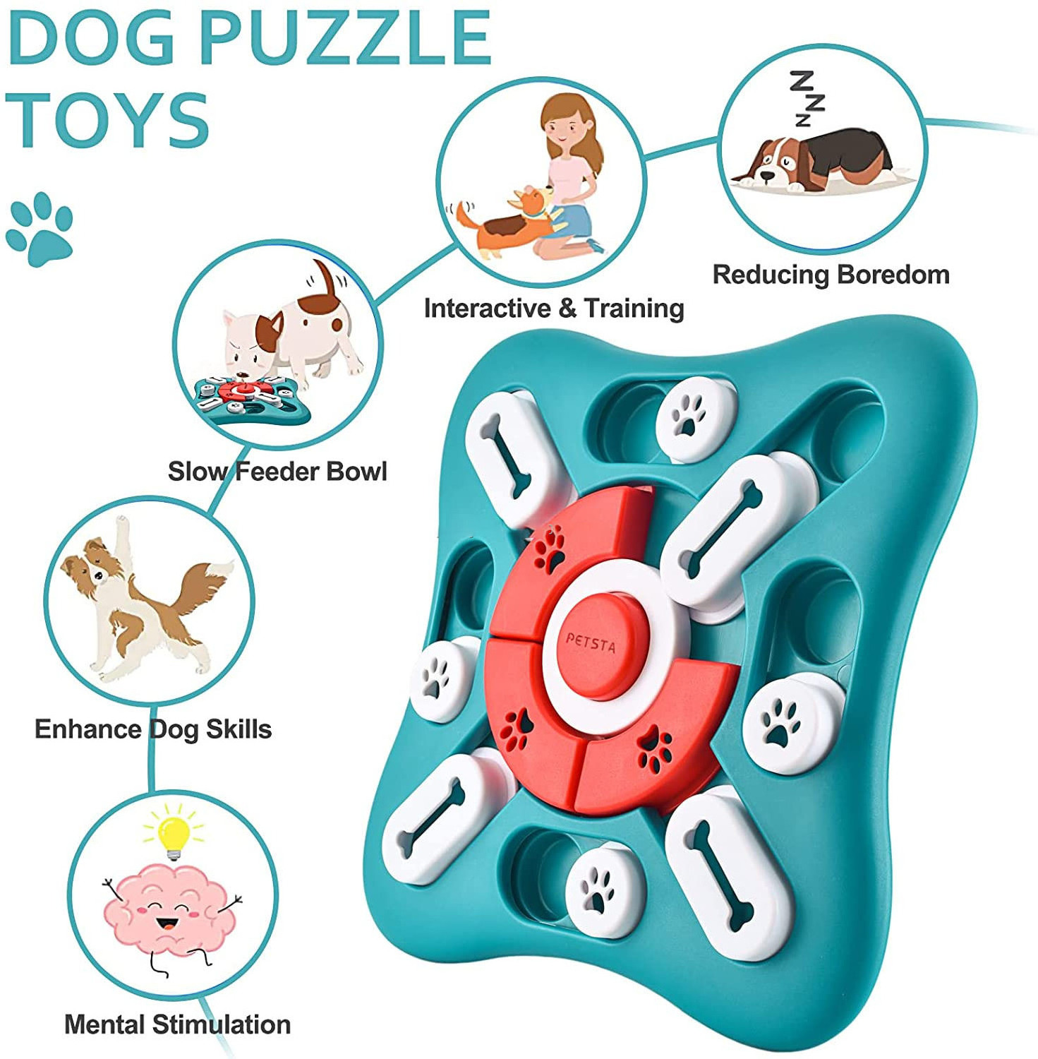 Wholesale Increase IQ Interactive Pet Dog Puzzle Toys Slow Eating Training Large Dog Slow Feeding Toy