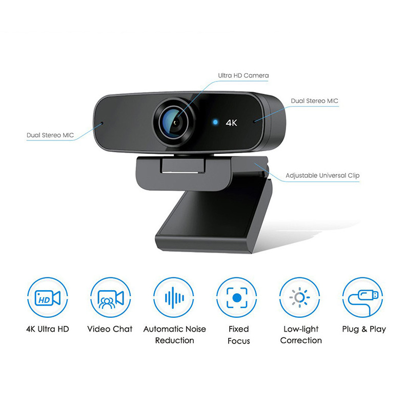 Factory High Quality CMOS Sensor Drive free Auto Focus Built-in Microphone USB Ultra HD PC Laptop Web Camera 1080P 4K Webcam