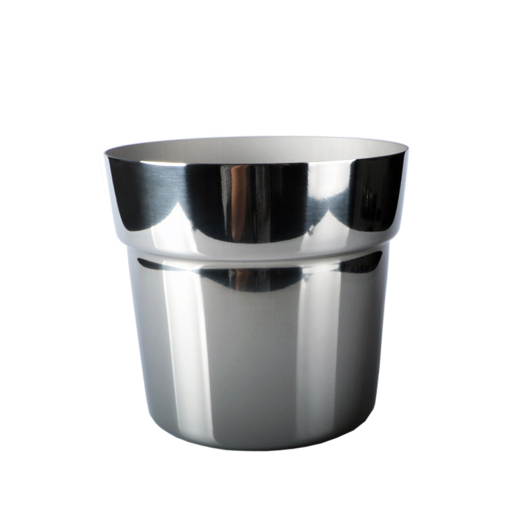 Silver luxury metal stainless steel large outdoor decorative home gardening flower pots & planters manufacturer