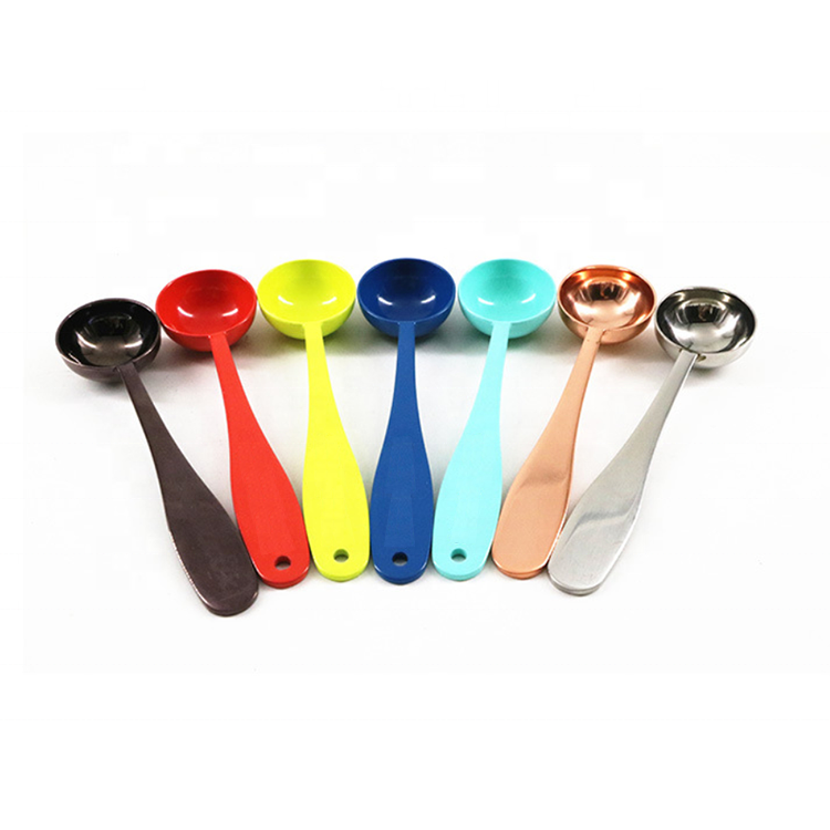 HARD Wholesale OEM Custom Stainless Steel Matcha Spoon 7.5ml Teaspoon Coffee Tea Scoop Long Handle Spoon Gold Tea Spoon