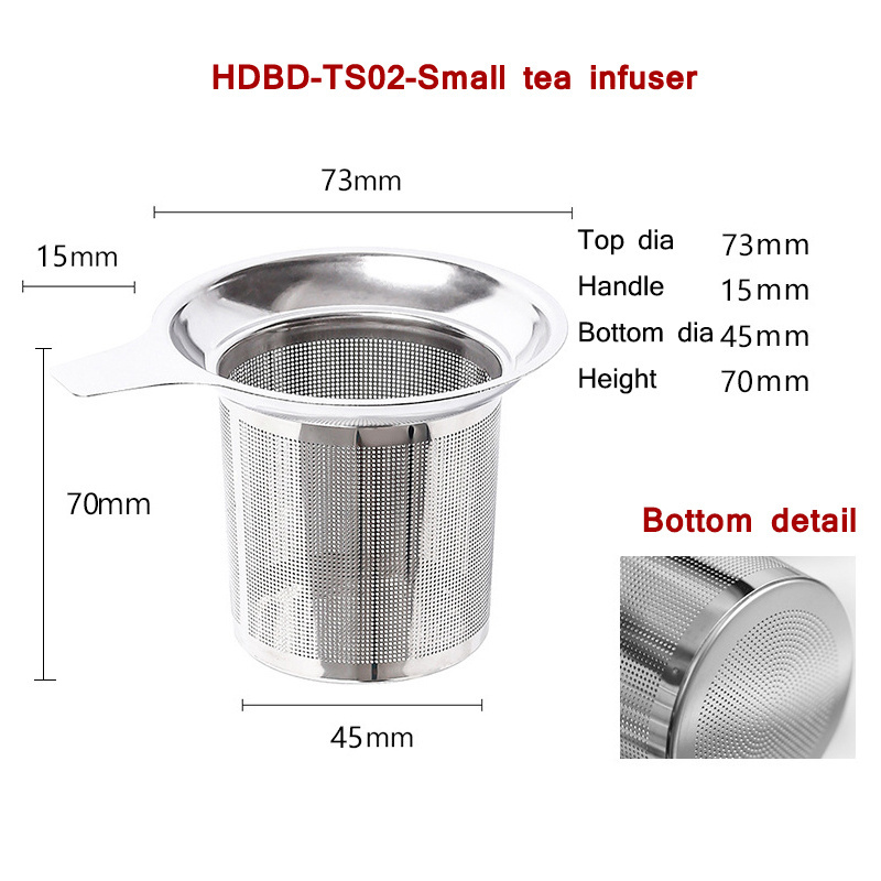 HARD Stainless Steel 18/8 Tea Basket Loose Leaf Tea Steeper for Hanging on Teapots Mugs Cups