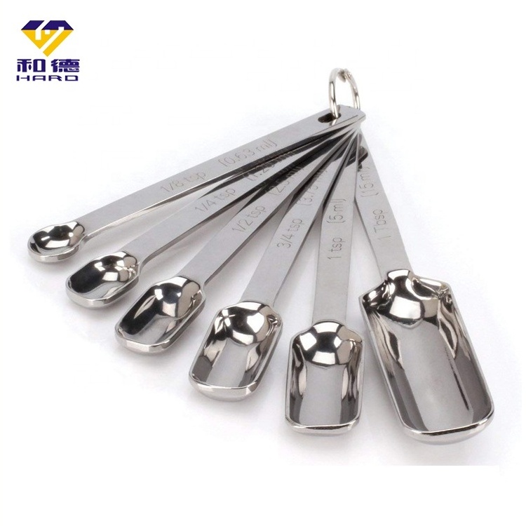 Set of 6 Metal Measuring Spoons Stainless Steel Measuring Cups Teaspoon Tablespoon Tea Spoon For Loose Leaf Tea Coffee Matcha