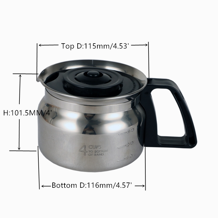 Discount Food grade stainless steel 4 cups coffee pot for coffee maker outdoor camping