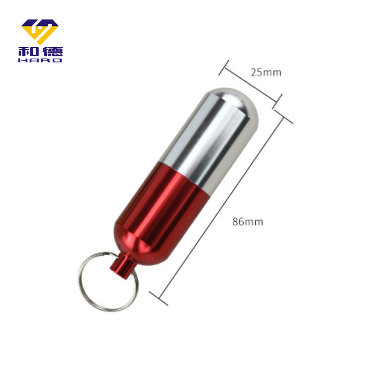 Factory  custom metal tube cases for ear plugs pills money with keychain ring