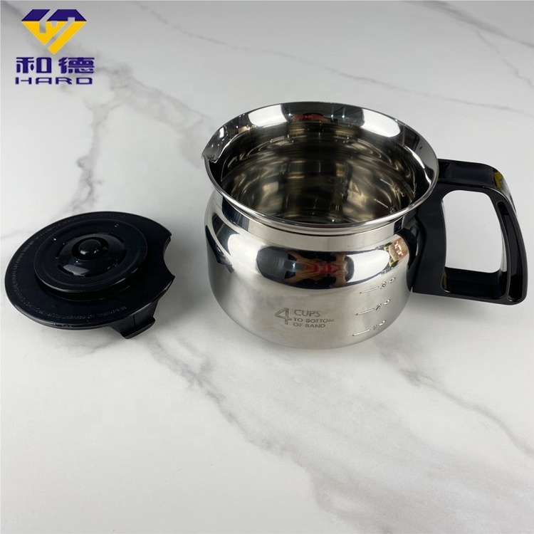 Food grade stainless steel 304 silver  1L coffee pot for coffee maker