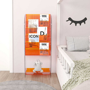 Any Color Acrylic Book and Newspaper Rack Magazine Storage Display Rack Children's Multi-Layer Transparent Bookshelf