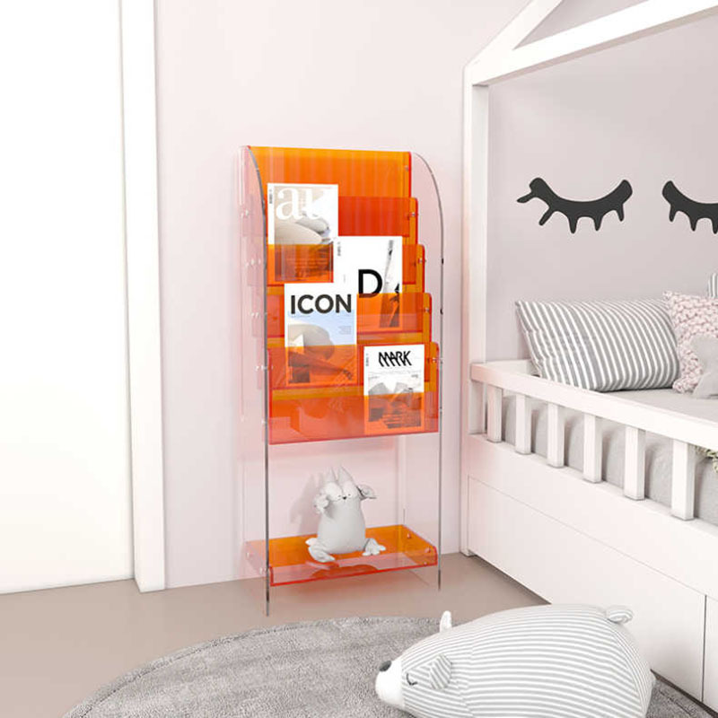 Any Color Acrylic Book and Newspaper Rack Magazine Storage Display Rack Children's Multi-Layer Transparent Bookshelf