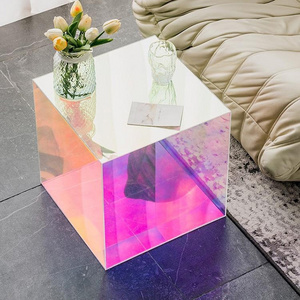 FURNITURE Designers unique acrylic coffee table acrylic side end table for living room luxury checkerboard cube decorate