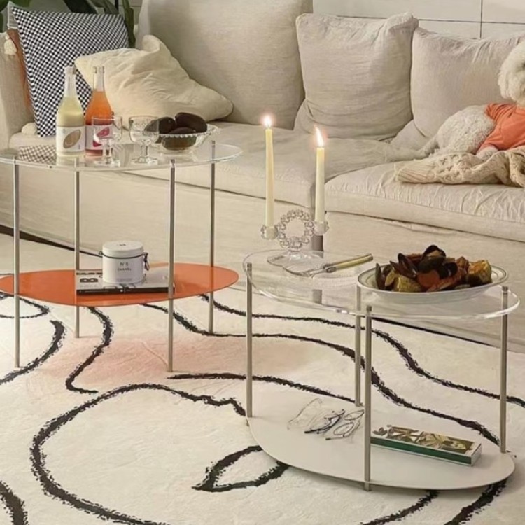 Irregular Acrylic Multi-layer Coffee Table for Living Room Casual Coffee Table