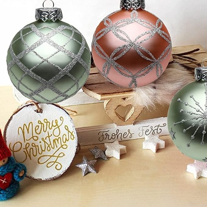 Factory Direct Sale Mini Christmas Hanging Tree Balls Decoration Glass Ornaments Bulk Balls Set Christmas Ball With Snow