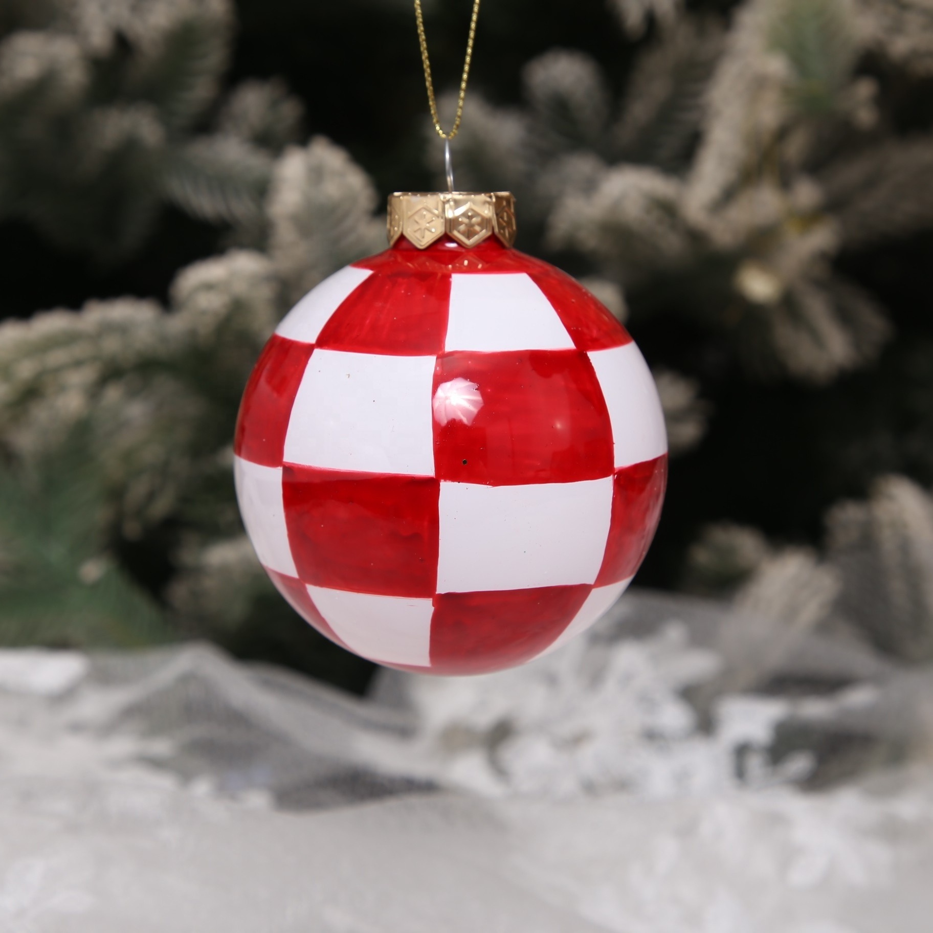 Custom Logo Christmas Hanging Balls Decoration Room Garden Small Christmas Ornaments Glass Ball