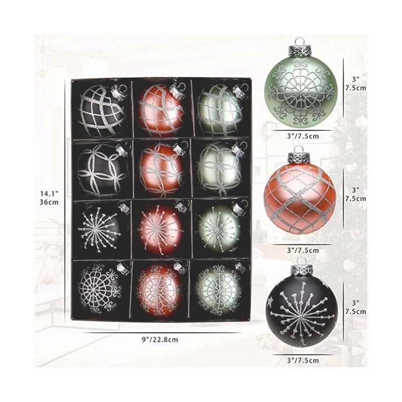 Factory Direct Sale Mini Christmas Hanging Tree Balls Decoration Glass Ornaments Bulk Balls Set Christmas Ball With Snow