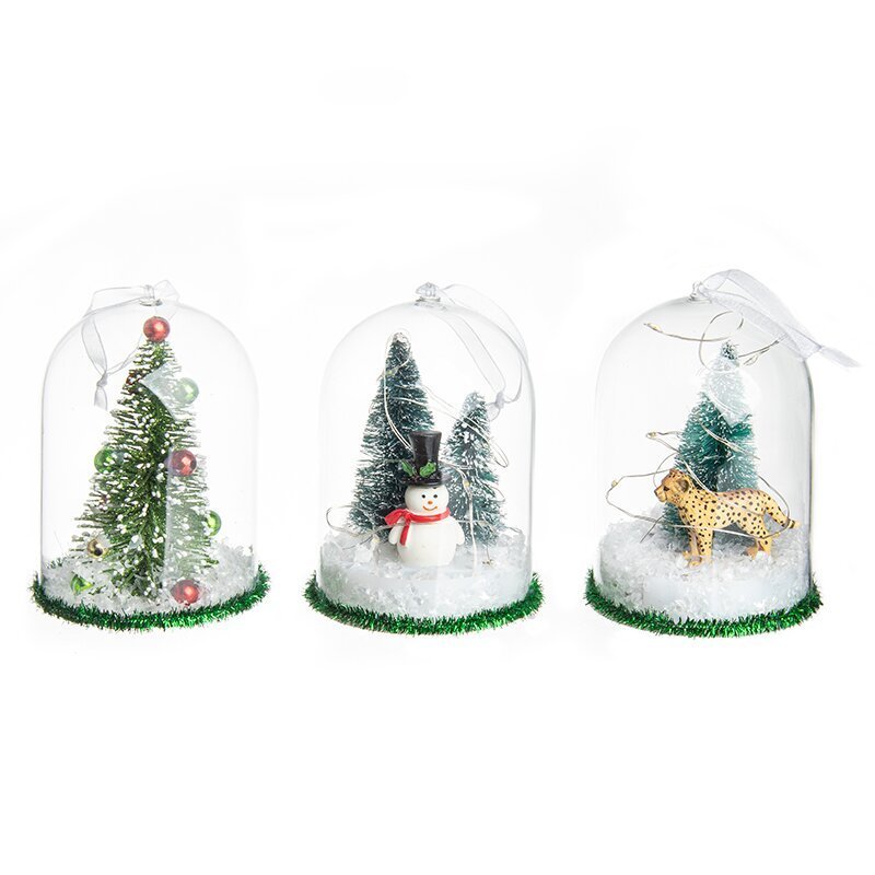 Hot Selling Artificial Decorative Christmas Tree Clear Transparent Display Glass Dome With Base For Decoration