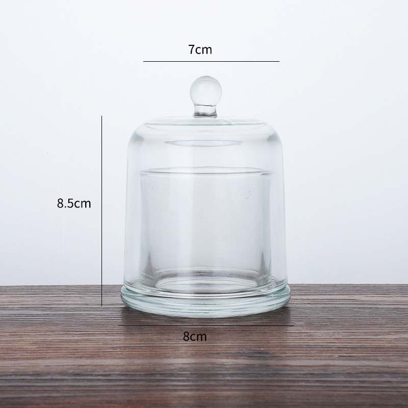 Factory Direct Sales Cloche Design Lid Transparent Empty Containers Luxury Scented Cup Jars Glass For Candles