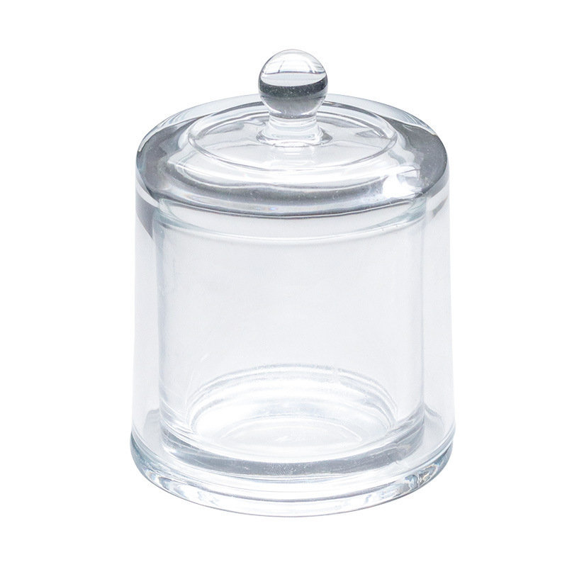 Factory Direct Sales Cloche Design Lid Transparent Empty Containers Luxury Scented Cup Jars Glass For Candles