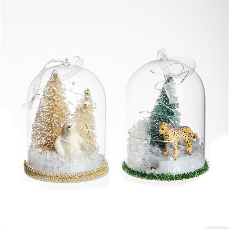 Hot Selling Artificial Decorative Christmas Tree Clear Transparent Display Glass Dome With Base For Decoration