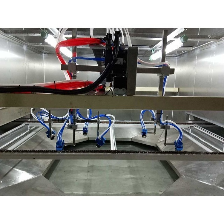 Automatic Spray Painting Liquid Coating Production Line with conveyor for buttons, shells