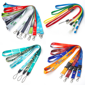 wholesale cheap customized lanyard keychain  polyester nylon id strap