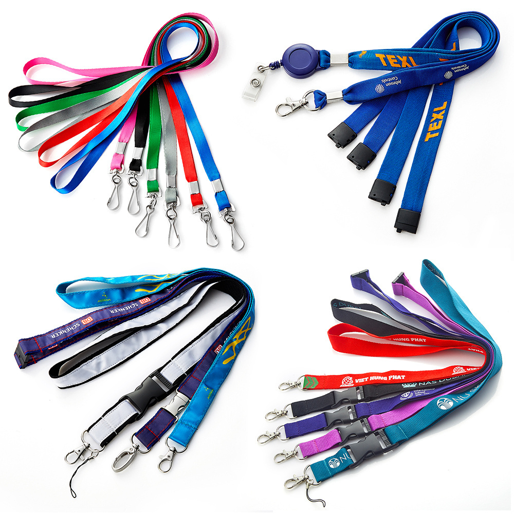 wholesale cheap customized lanyard keychain  polyester nylon id strap