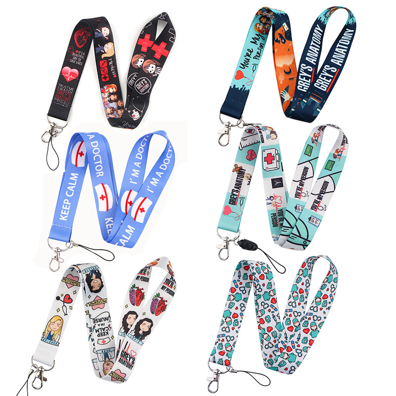 wholesale cheap customized lanyard keychain  polyester nylon id strap