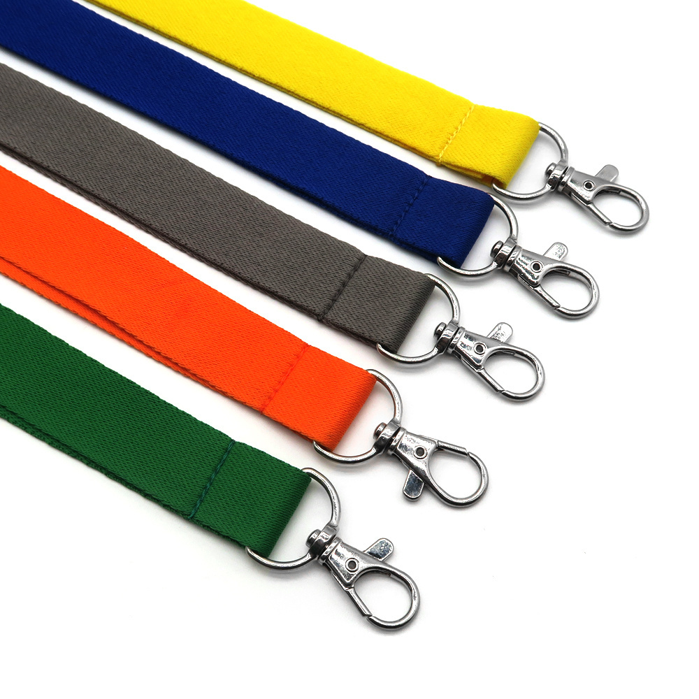 20mm custom promotional lanyard without logo printing keychain colorful cotton ribbon design plain sublimation lanyard