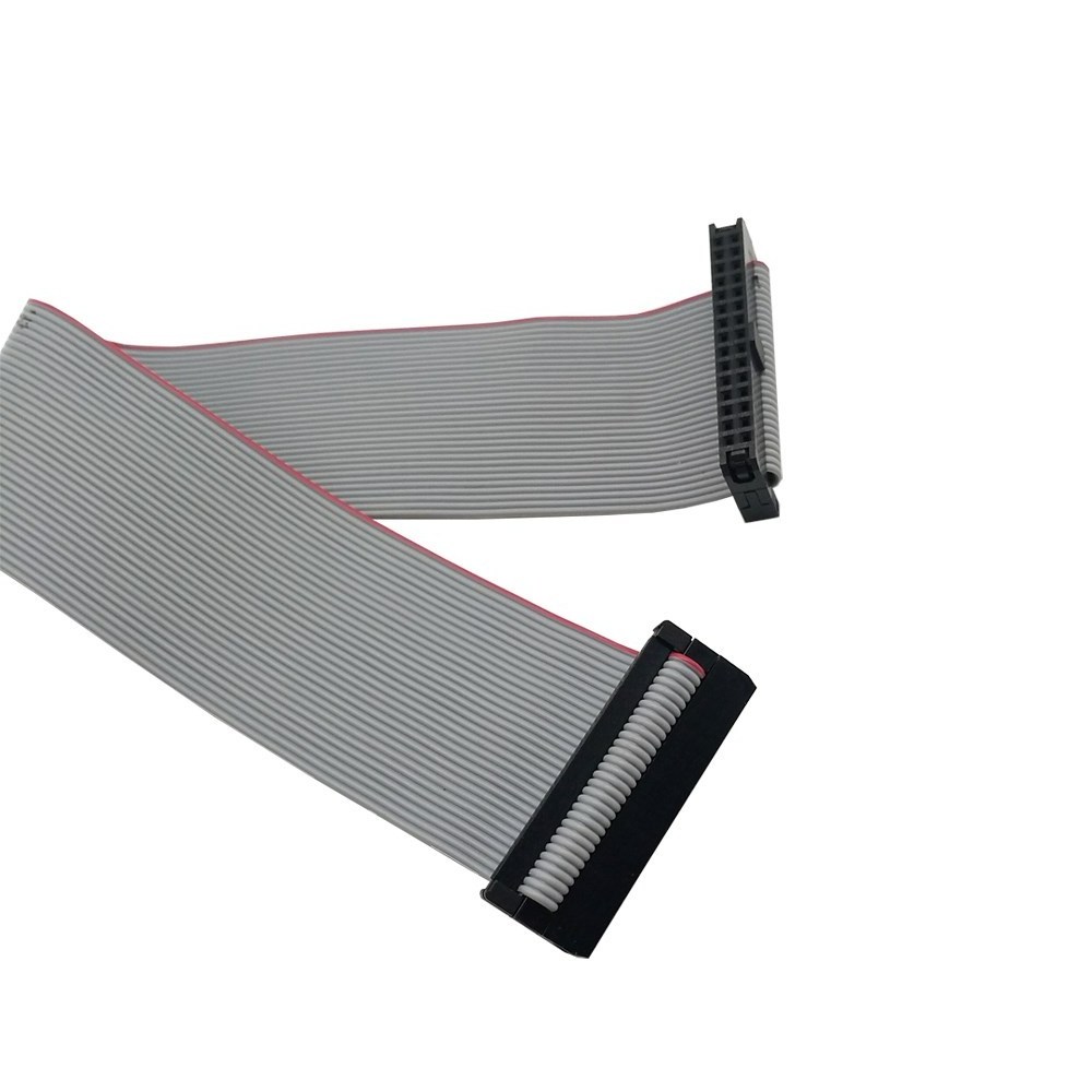 IDC Ribbon Cable 2.0mm Pitch 2.54mm IDC Connector To 2.54mm IDC With Bump Opposite Direction Pre-tinned Grey Flat Ribbon Cable