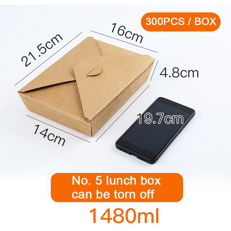 4 Layer Food Grade Truck Paper Orange Take Away Custom Food Lunch Box Packaging To Go With Dip