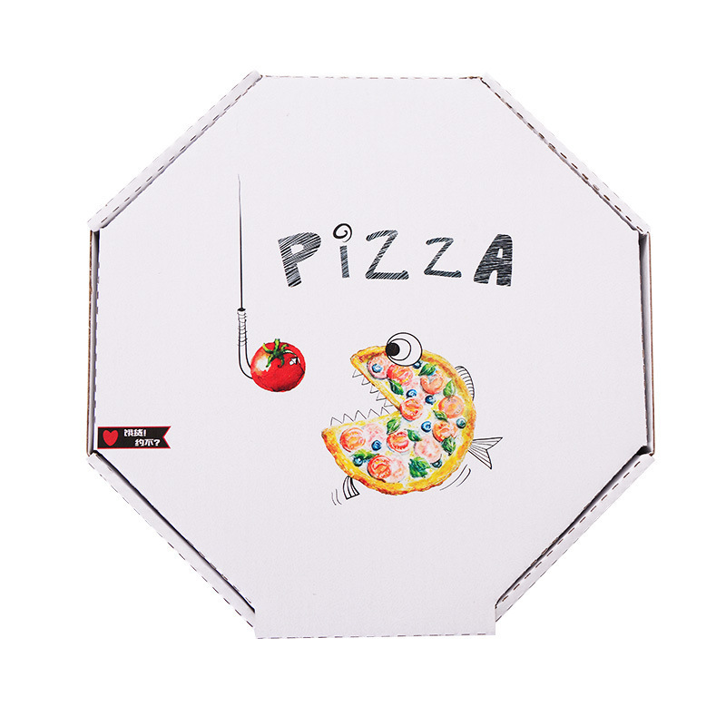 Coloured B-flute Cardboard Pizza Triangle Packing Carton to go Box Large Size with Window Slice with Print