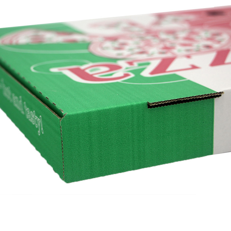 Food Grade Flute Corrugated Custom Printed Size Caja Para Pizza Design Cardboard black slice Carton price corrugated Pizza Box