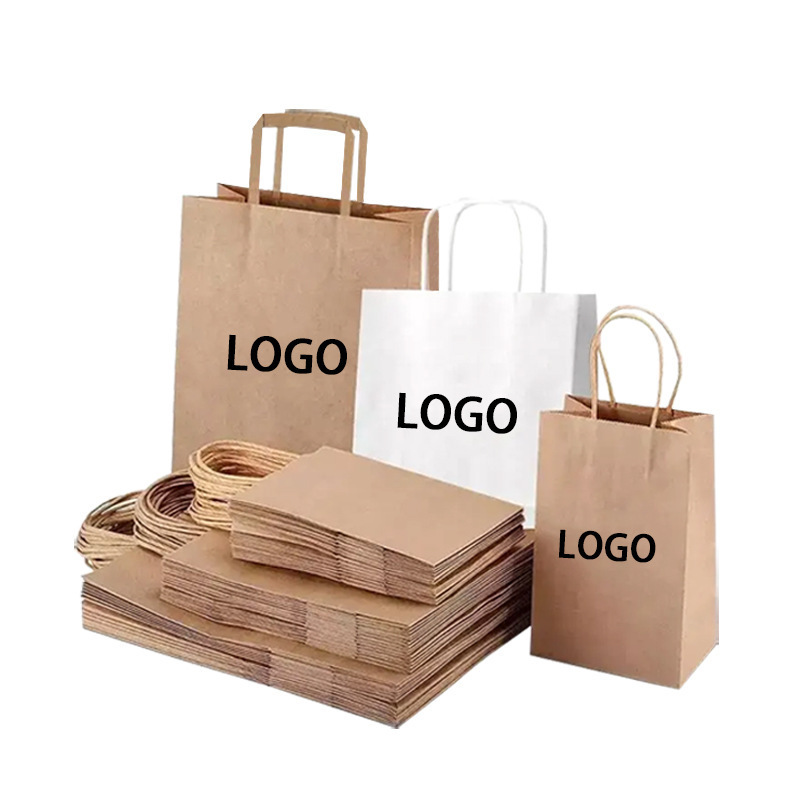 Plastic Sack Bag for Packing Mini Color Lunch Kraft Paper Clear Front Fast Food Yellow Cake Box Packaging Gift Rectangle Accept