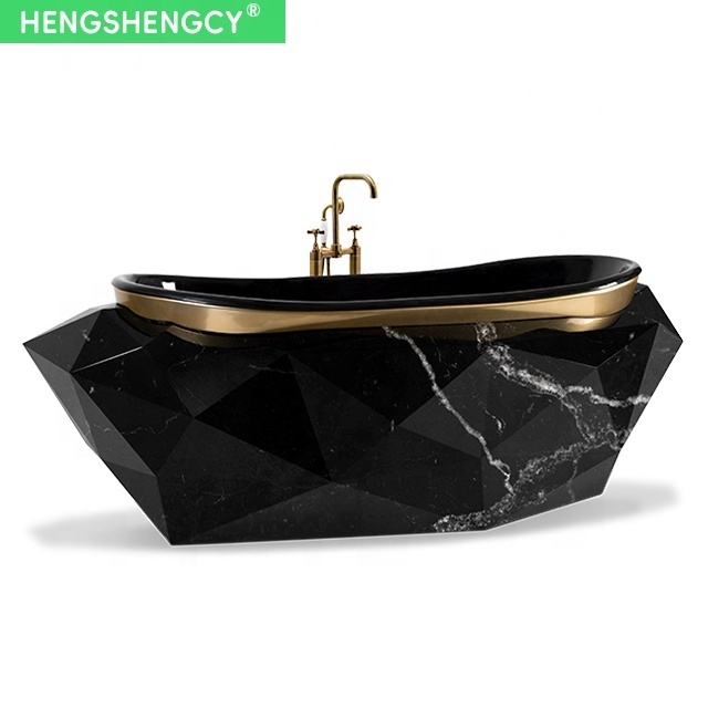 Luxury Marble Diamond Shaped Bathtub High Quality Portuguese Five Star Hotel Bathtubs