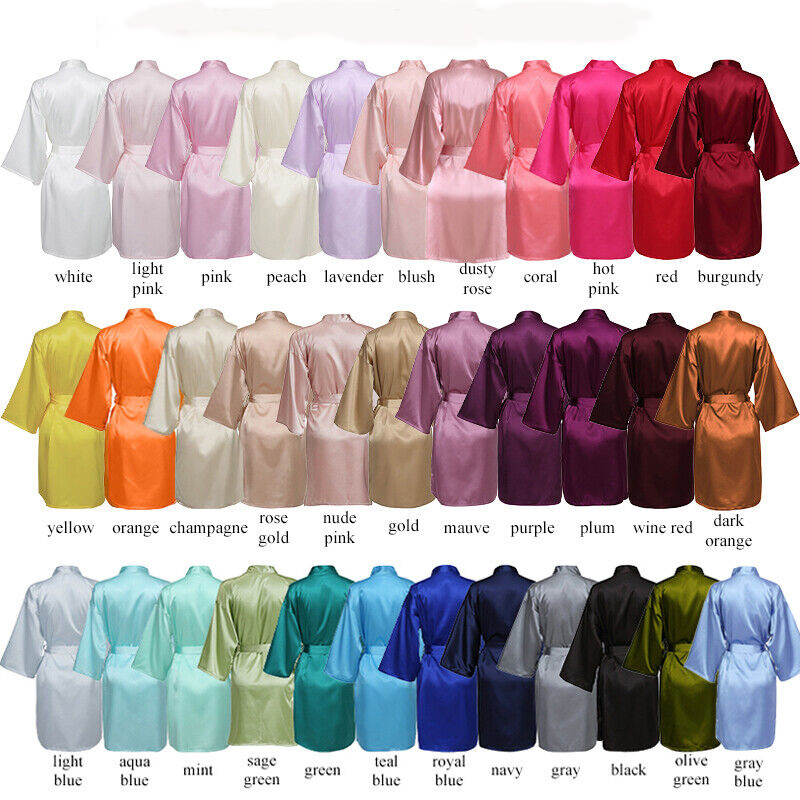 Luxury Satin silk Robe Women Bride Bridesmaid night grown Wedding Party Women sleepwear Morning Dress Kimono Bridal robes