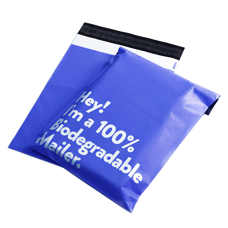 custom logo printed express Biodegradable black courier bags clothes shipping package envelope compostable mailer bag