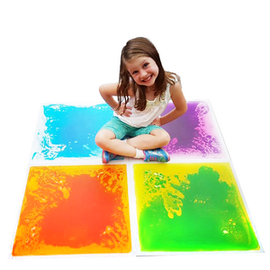 Kid's playroom dynamic 3d liquid tiles gel filled color changing sensory floor for children