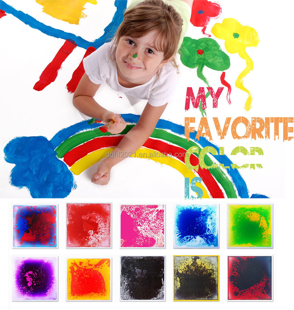 RGB Bright Colors Light Up Pressure Sensitive Interactive Tiles Liquid Sensory Flooring Gel Encased Kids led 3d dance floor