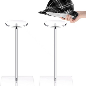 Modern 5-Tier Acrylic Wig and Hat Stand Plastic Storage Display with Sturdy Circular Base