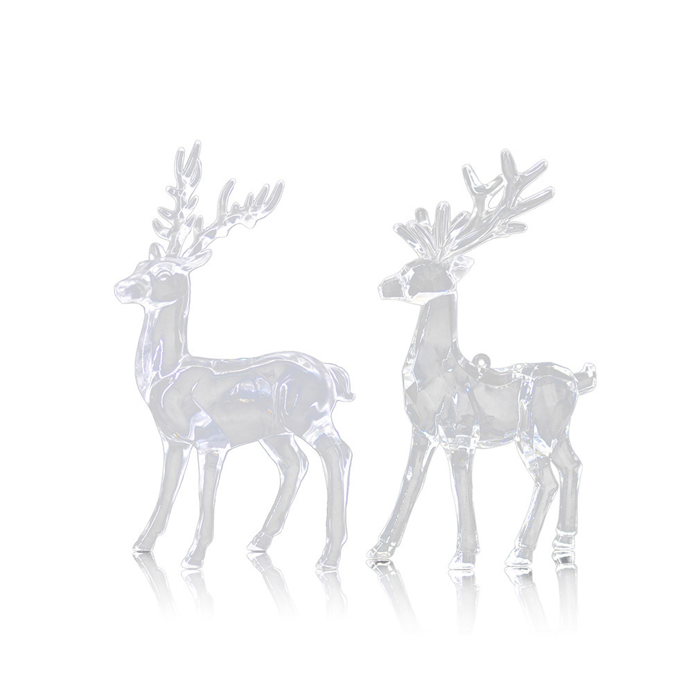 Christmas Acrylic Crystal Deer Pendant Ornament Elk Reindeer Figurine for Tree Decor Toy for Festive Appeal