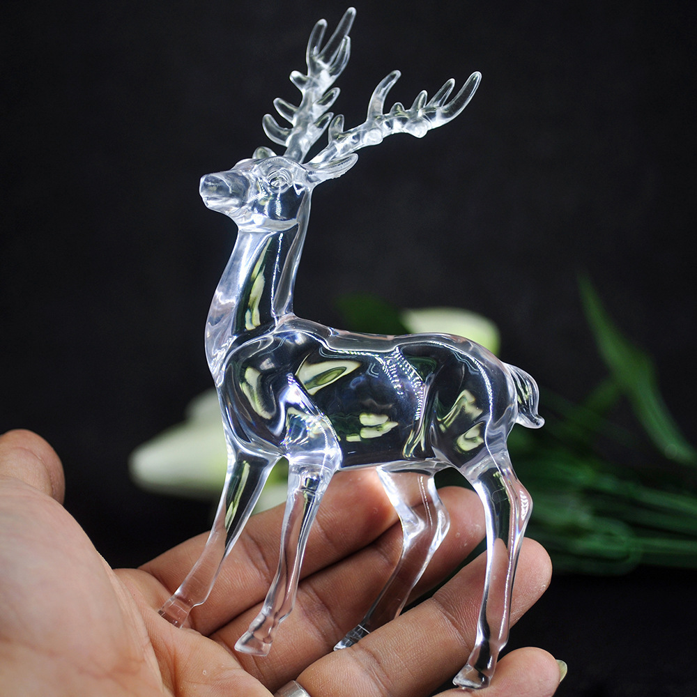 Christmas Acrylic Crystal Deer Pendant Ornament Elk Reindeer Figurine for Tree Decor Toy for Festive Appeal