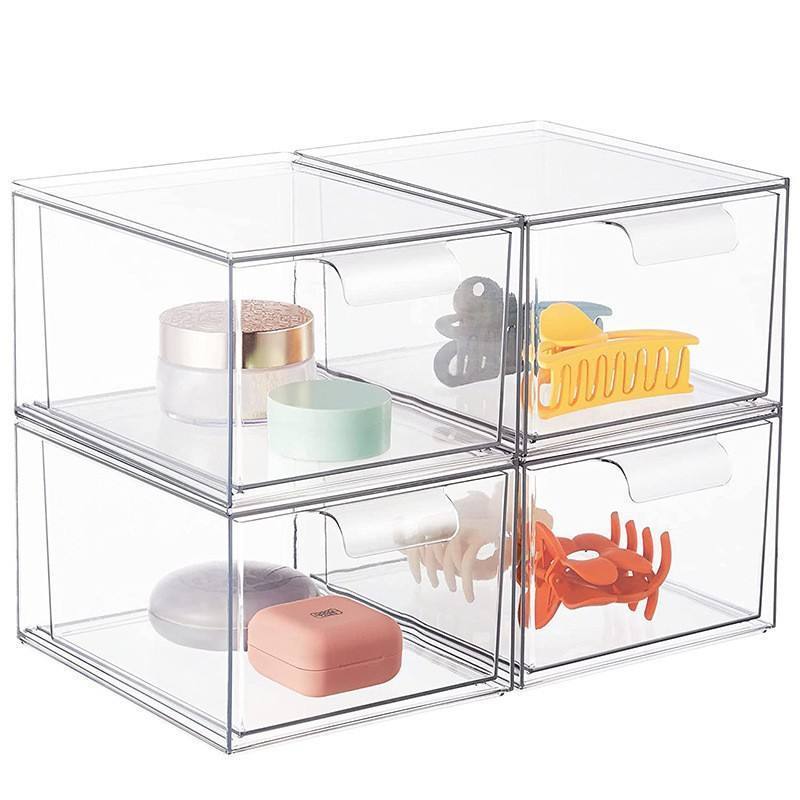 Acrylic Boxes Acrylic Display Nesting Cubes 5 Sided Display Stand Shelf For Cosmetics Food Collectibles Custom Display Risers