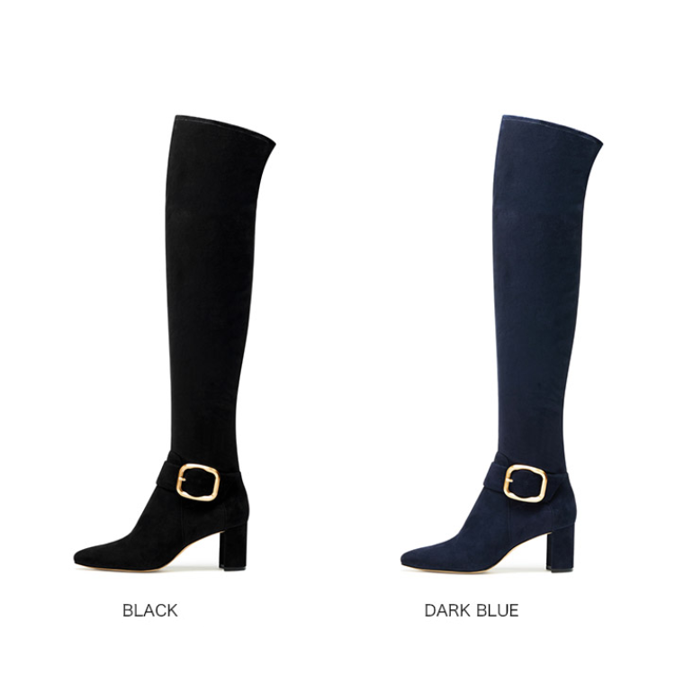 PU Lining Material and Genuine Leather Upper Material thigh high boots