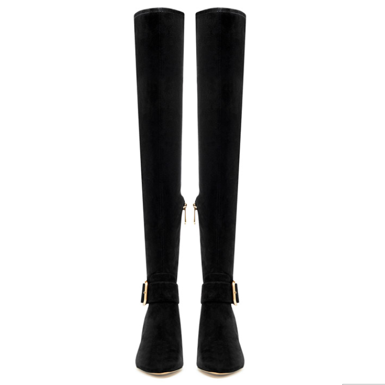 PU Lining Material and Genuine Leather Upper Material thigh high boots