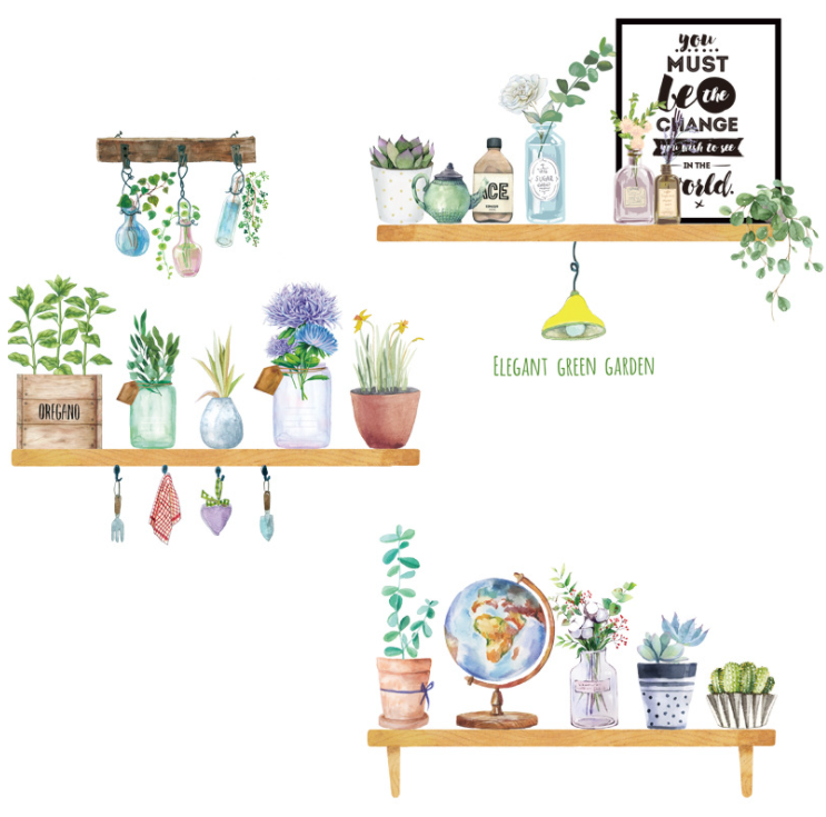 Wholesale plant garden wall painting sticker glass wall sticker cartoon flower wall sticker