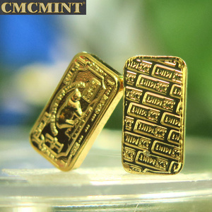 New Arrival gold plated coins 1 Gram 999 Titanium Gold Plated Bear Bar