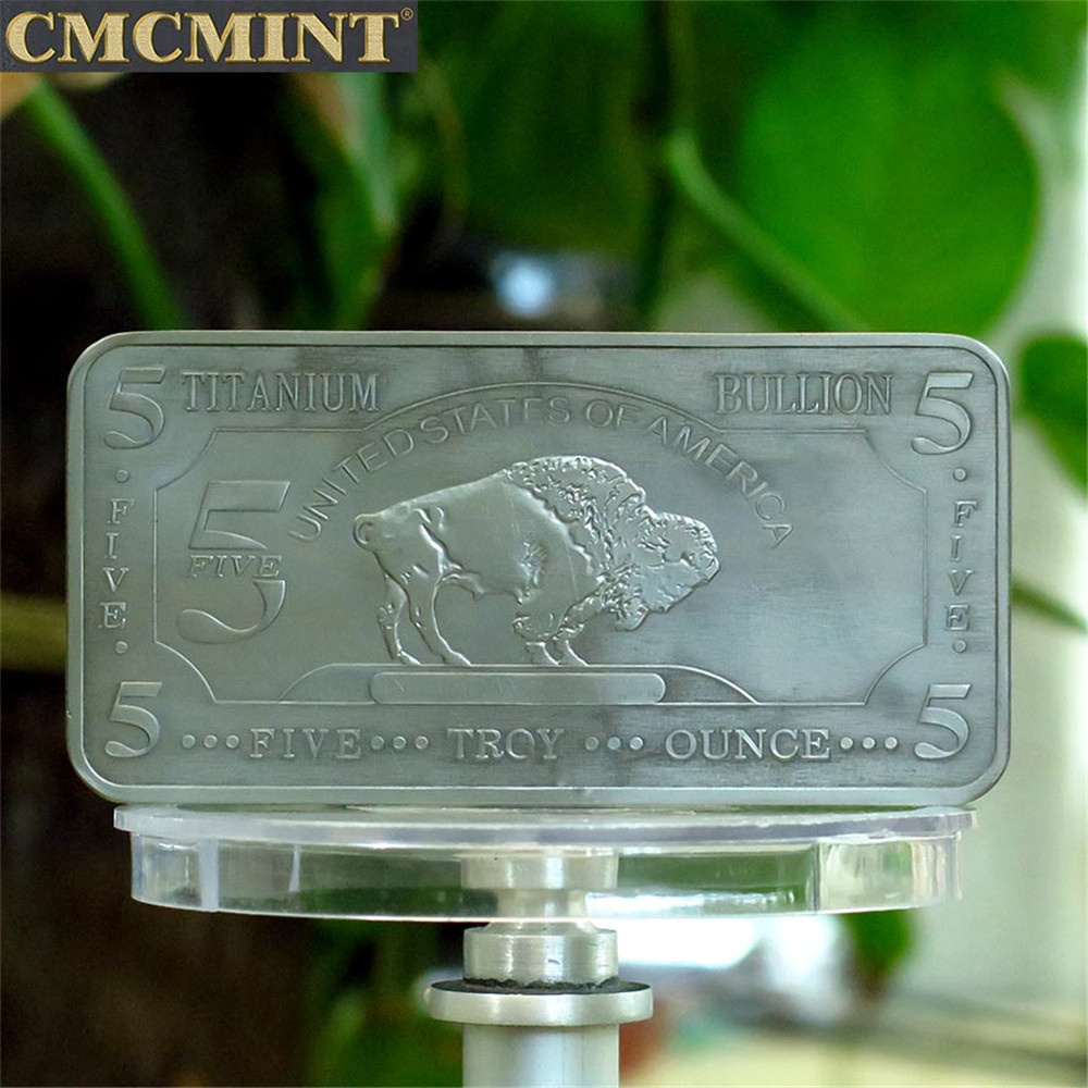 Sale  Custom Souvenir Coin 5Oz Titanium Buffalo Bar Coin Stamping Machine