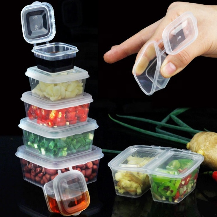 1oz 2oz 3oz 4oz 5oz Square Seasoning Cups Small Sauce Cups / Disposable Condiment Containers