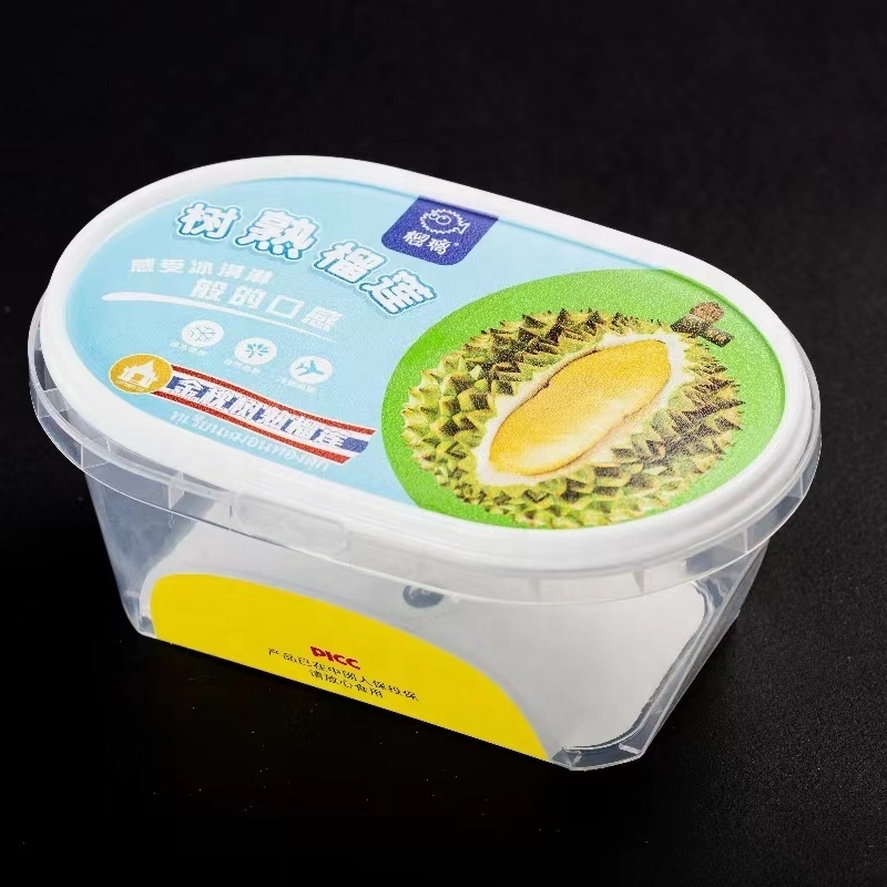 550ml 700ml 1100ml Oval Shape Plastic Box Transparent Packing Box Large Capacity Fruit Salad Dessert Sago Mousse Containers