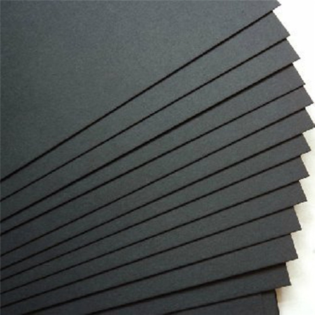 Coated 300- 400 gsm thickness black paper board for hand bag/ shoe bags