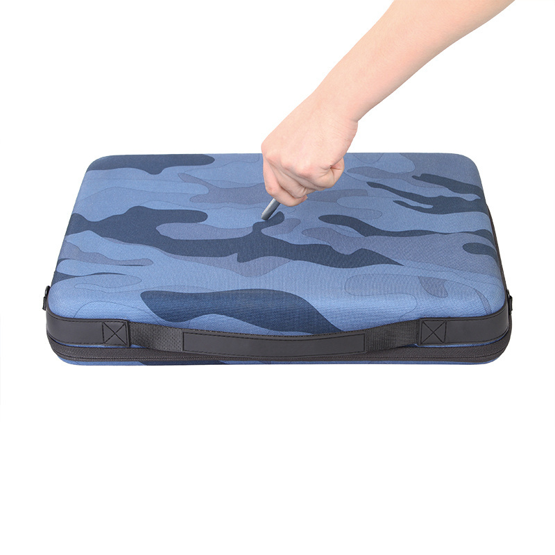 New Protective Blue Camouflage hand zipper Eva portable Computer bag Hard Shell Laptop Carrying Case